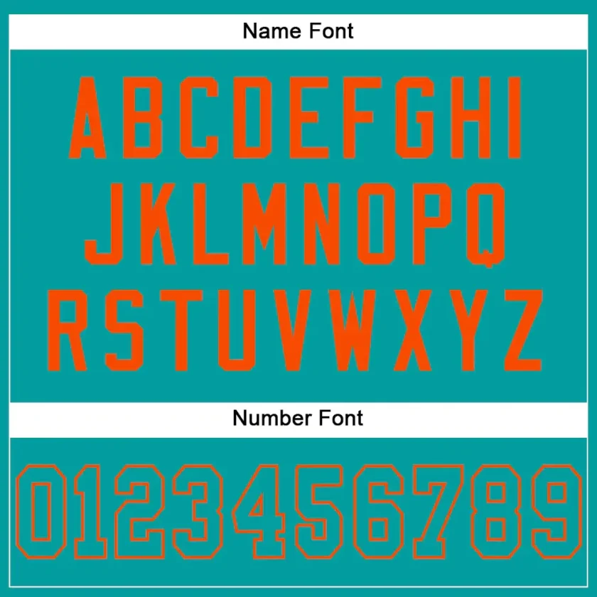Custom Aqua Mesh Football Jersey with Aqua-Orange - Image 3