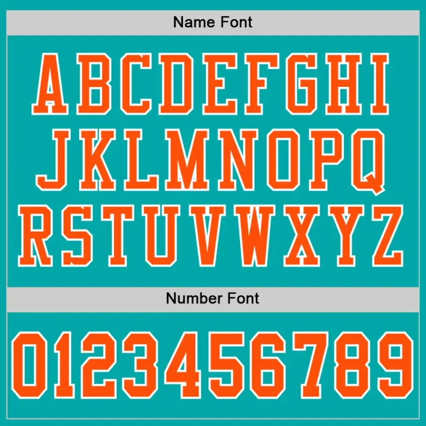Custom Aqua Mesh Football Jersey with Orange - Image 3