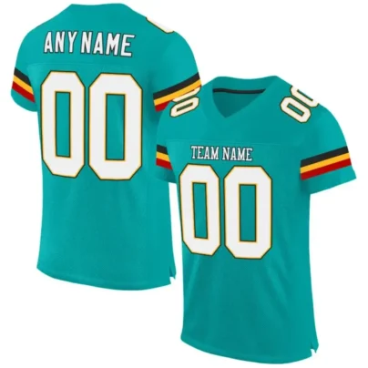 Custom Aqua Mesh Football Jersey with White Gold Red 3 840x840 1