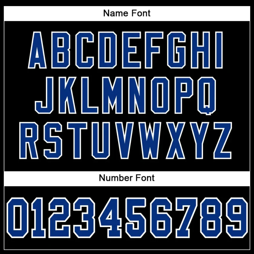 Custom Black Mesh Football Jersey with Royal-White - Image 3