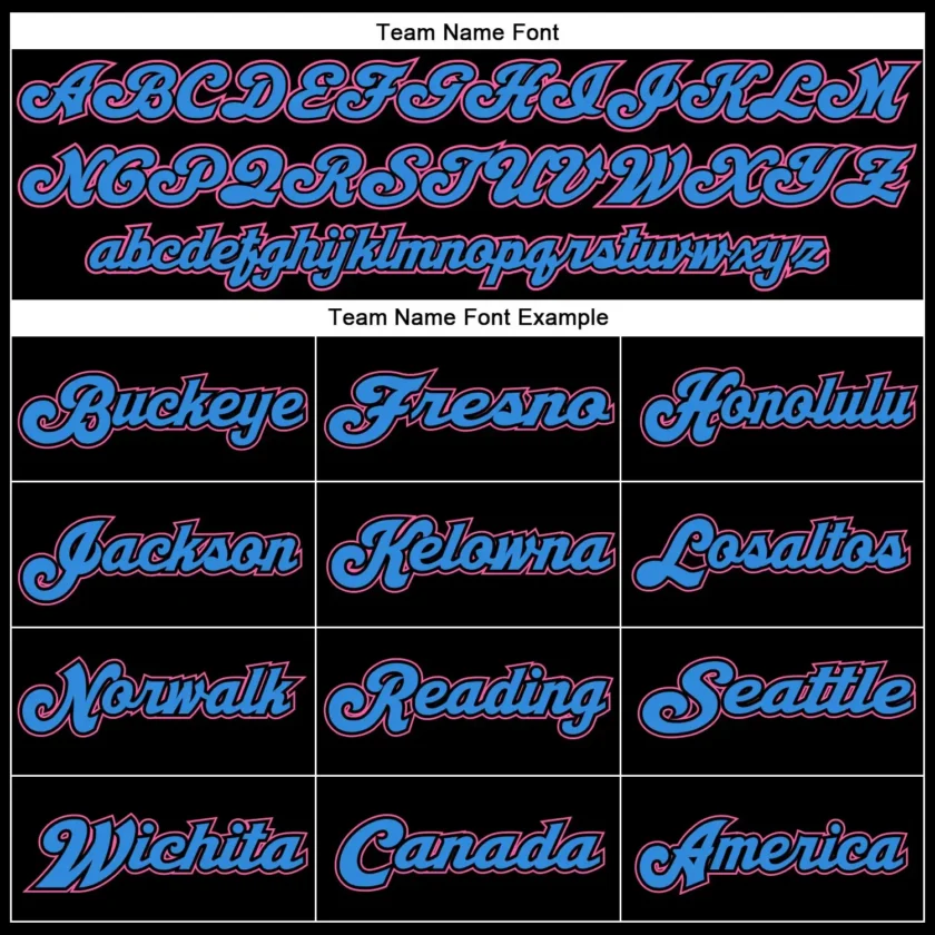 Custom Black Mesh Throwback Football Jersey with Pink-Powder Blue - Image 3