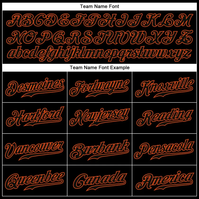 Custom Black Baseball Jersey with Black Orange 2