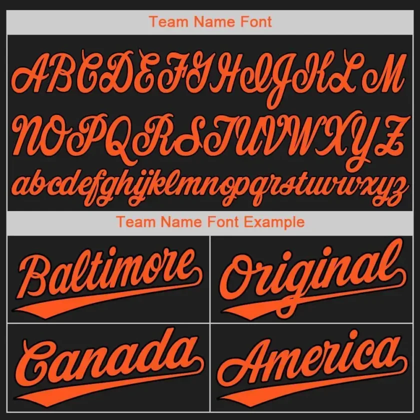 Custom Black Baseball Jersey with Orange 2 2