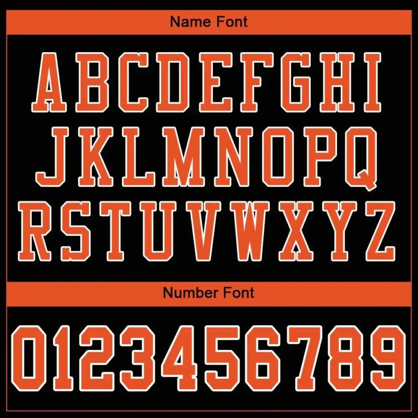 Custom Black Mesh Football Jersey with Orange3 Stripes 1
