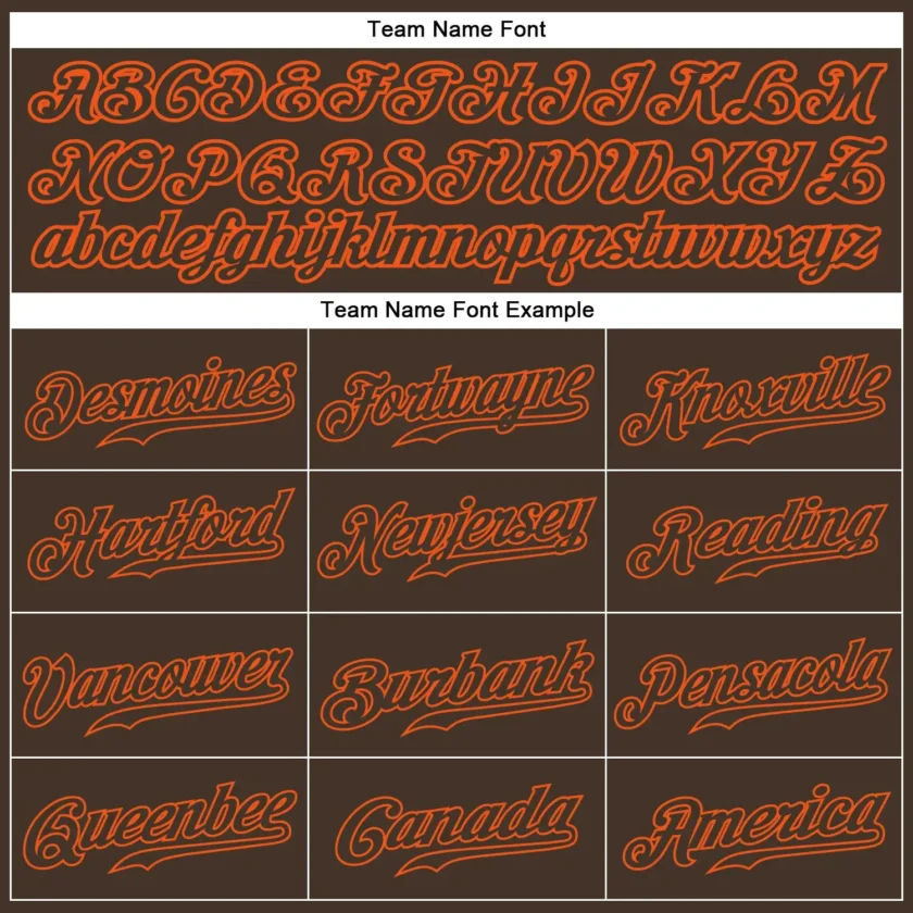 Custom Brown Baseball Jersey with Brown Orange 1