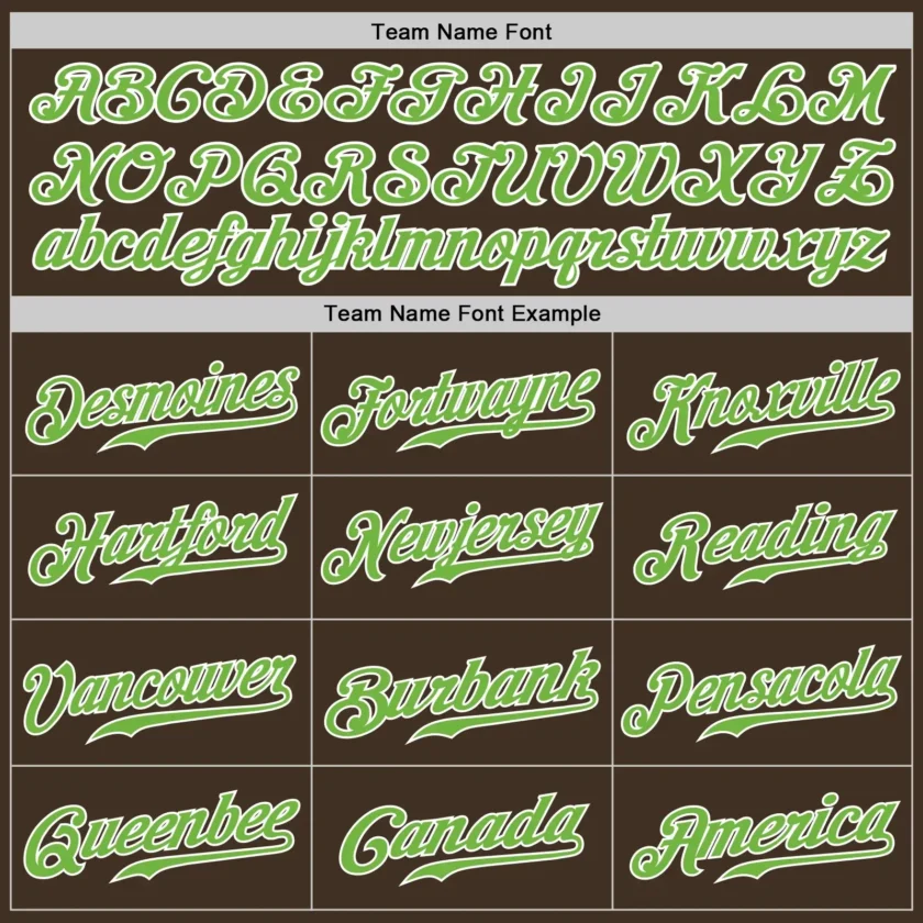 Custom Brown Baseball Jersey with Neon Green-White - Image 2