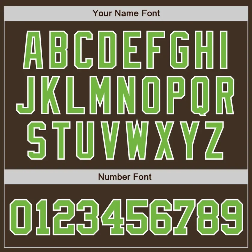 Custom Brown Baseball Jersey with Neon Green-White - Image 3