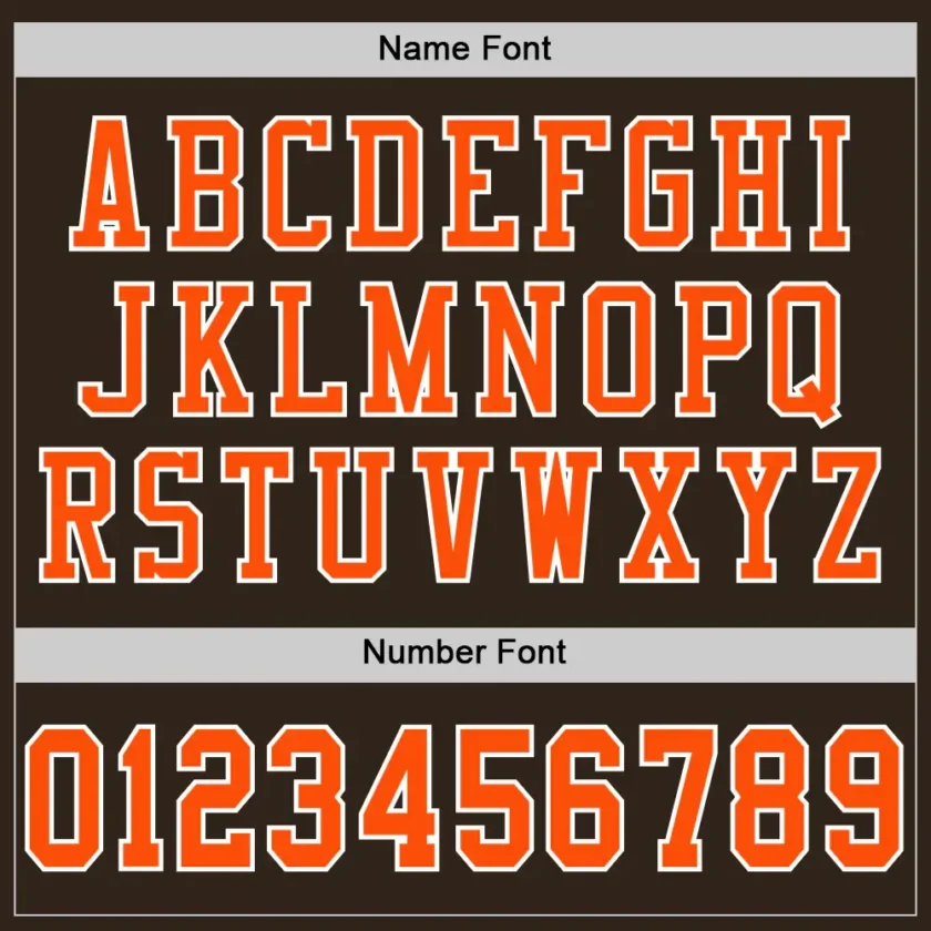 Custom Brown Mesh Football Jersey with Orange - Image 2