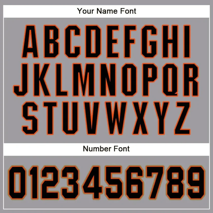 Custom Gray Baseball Jersey with Black-Orange - Image 2