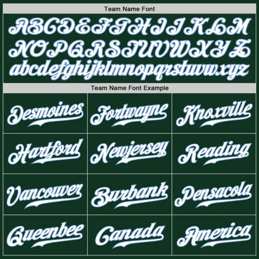 Custom Green Baseball Jersey with White-Light Blue - Image 2