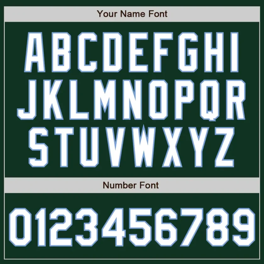 Custom Green Baseball Jersey with White-Light Blue - Image 3
