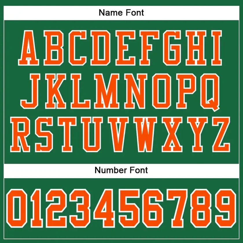 Custom Kelly Green Mesh Football Jersey with Orange 3 Stripes 2