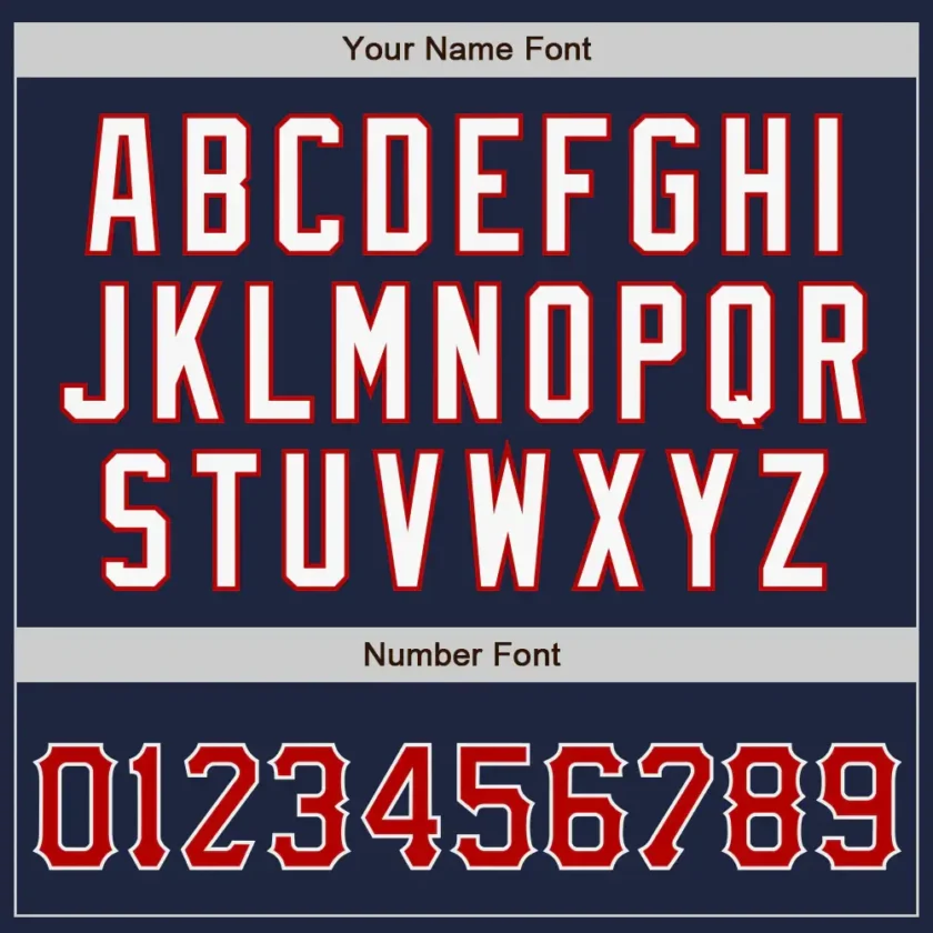 Custom Navy Baseball Jersey with Red-White - Image 2
