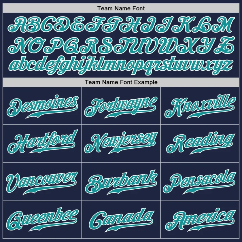 Custom Navy Baseball Jersey with Teal-White - Image 2