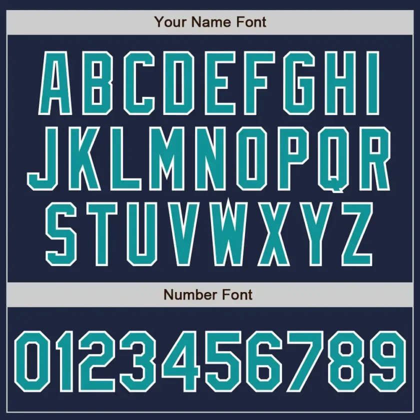 Custom Navy Baseball Jersey with Teal-White - Image 3
