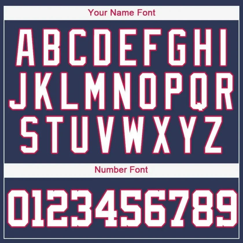 Custom Navy Baseball Jersey with White-Red - Image 2