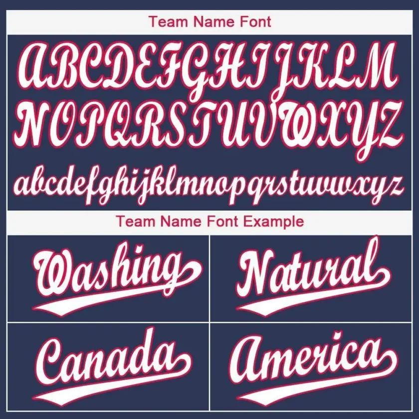 Custom Navy Baseball Jersey with White-Red - Image 3