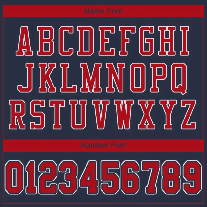 Custom Navy Mesh Football Jersey with Red-White - Image 2