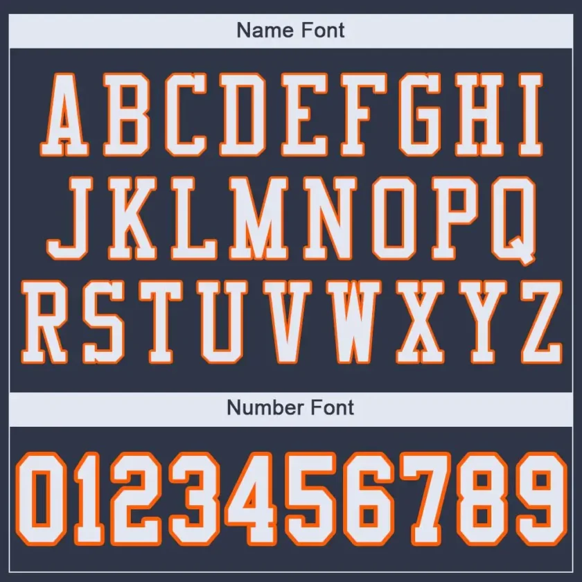 Custom Navy Mesh Football Jersey with White-Orange - Image 2