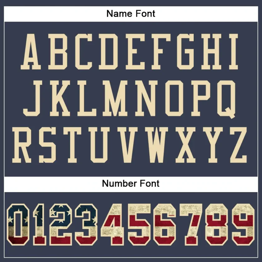 Custom Navy Mesh USA Flag Football Jersey with Cream - Image 2
