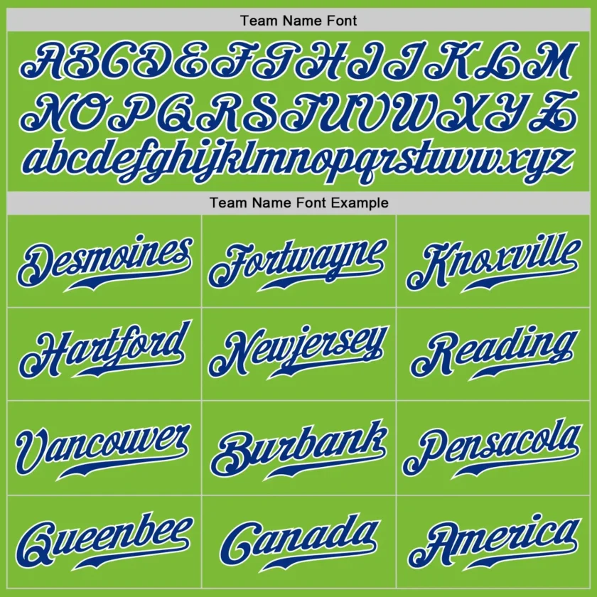 Custom Neon Green Baseball Jersey with Royal-White - Image 2