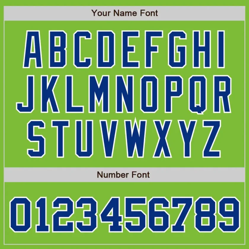 Custom Neon Green Baseball Jersey with Royal-White - Image 3