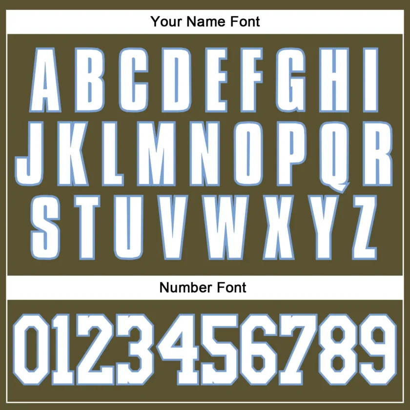 Custom Olive Baseball Jersey with White-Light Blue - Image 3