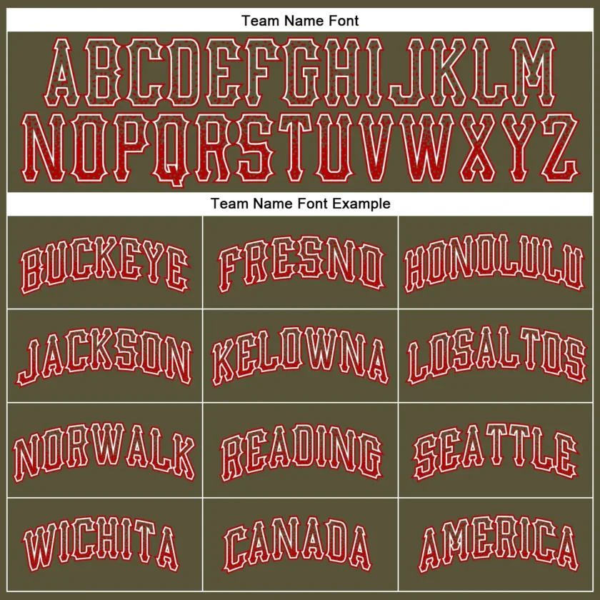 Custom Olive Drift Fashion Baseball Jersey with Red-White - Image 2