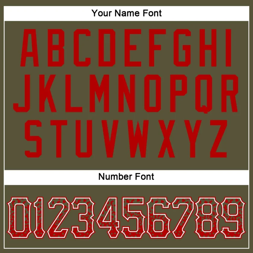 Custom Olive Drift Fashion Baseball Jersey with Red-White - Image 3