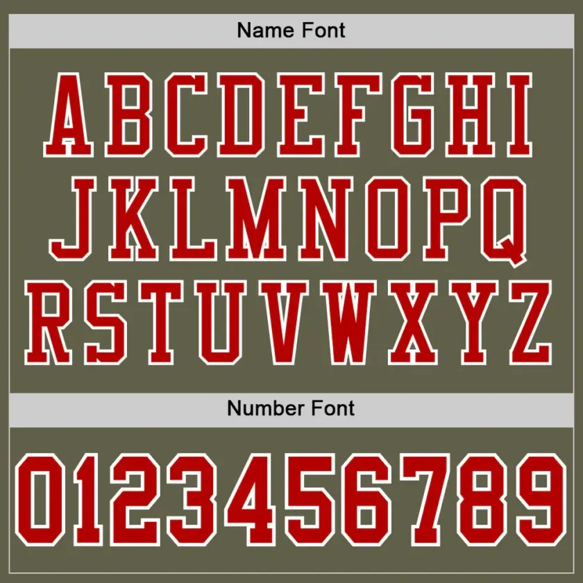 Custom Olive Mesh Football Jersey with Red-White - Image 3