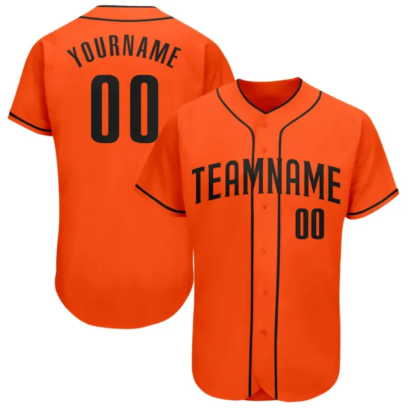 Custom Orange Baseball Jersey with Black