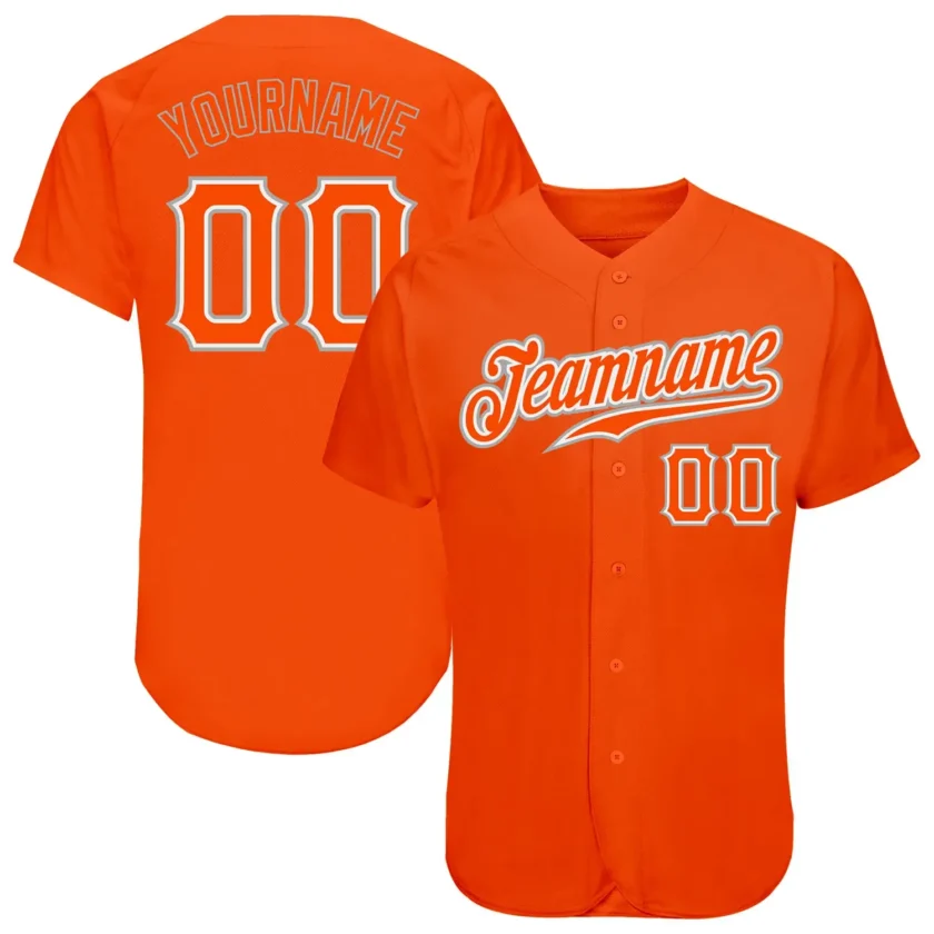 Custom Orange Baseball Jersey with Orange Gray