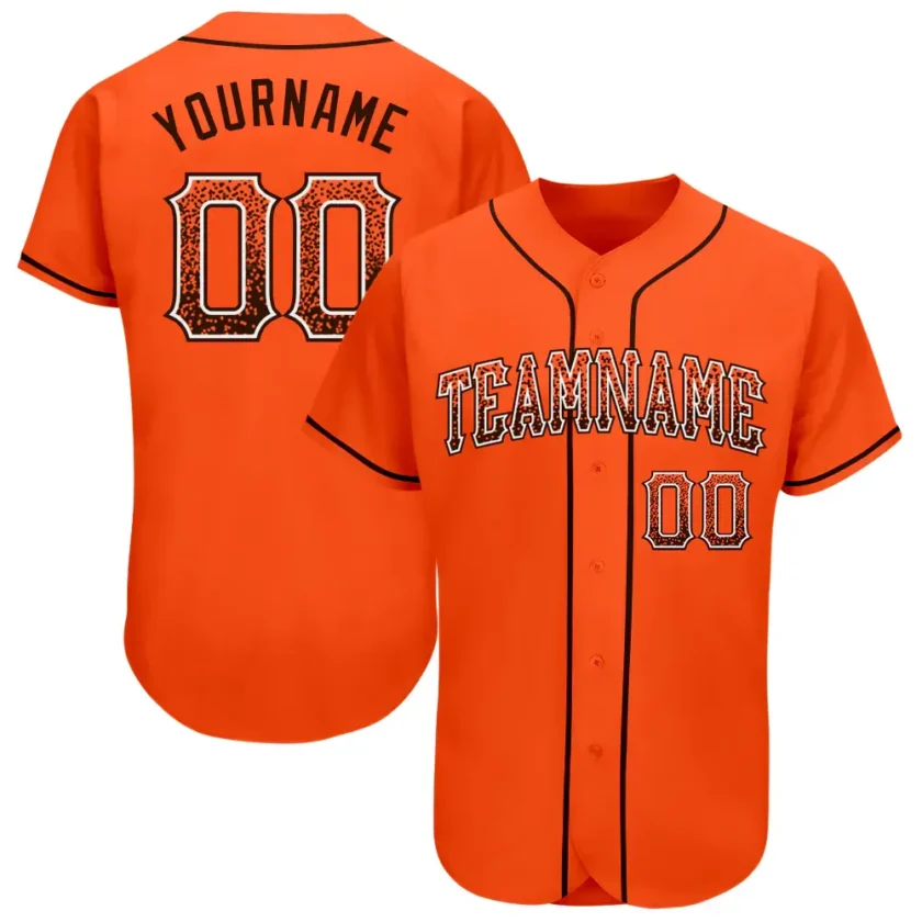 Custom Orange Drift Fashion Baseball Jersey with Brown White