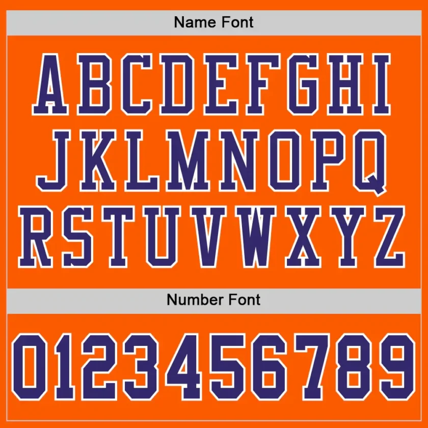 Custom Orange Mesh Football Jersey with Purple - Image 3