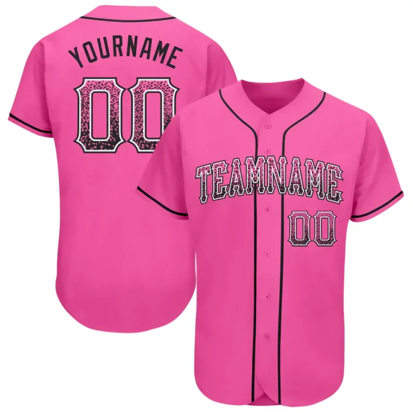Custom Pink Drift Fashion Baseball Jersey with Black White