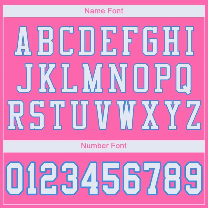 Custom Pink Mesh Football Jersey with White-Powder Blue - Image 2