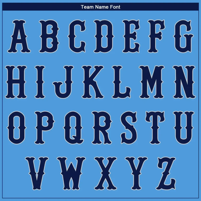 Custom Powder Blue Baseball Jersey with Navy-Gray - Image 3