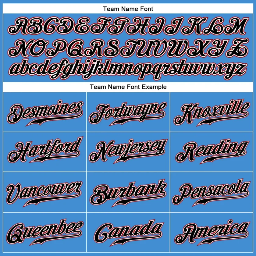 Custom Powder Blue Pinstripe Baseball Jersey with Black-White - Image 2