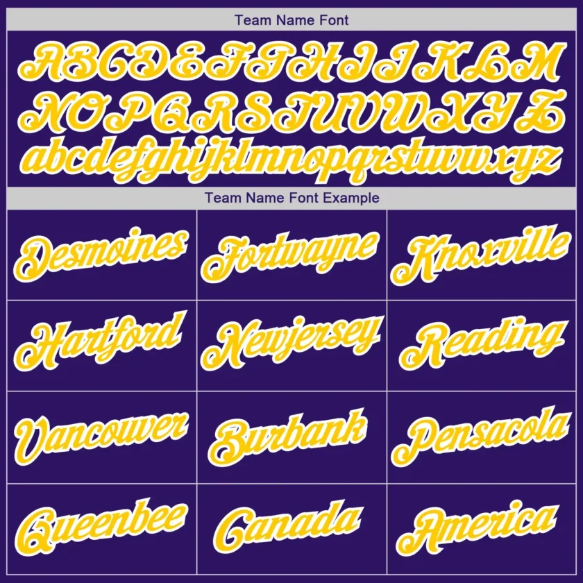 Custom Purple Baseball Jersey with Gold White 1 1