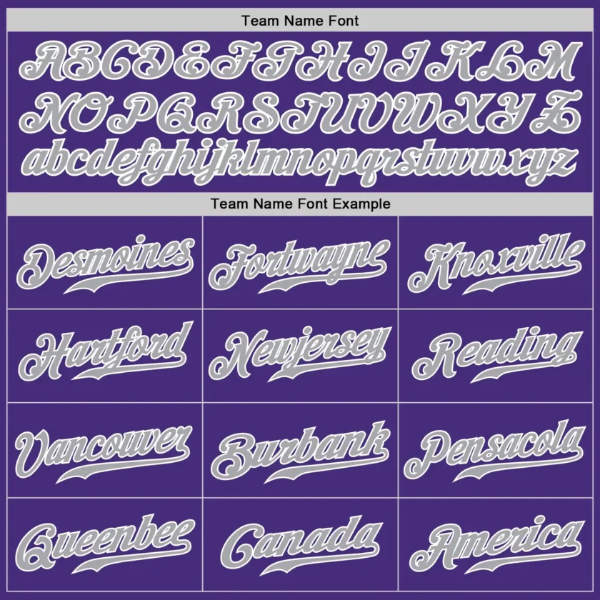 Custom Purple Baseball Jersey with Gray-White - Image 2