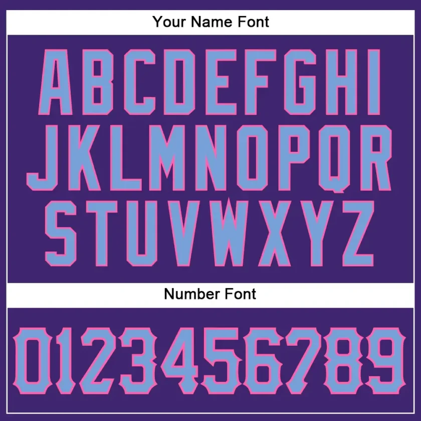 Custom Purple Baseball Jersey with Light Blue-Pink - Image 3