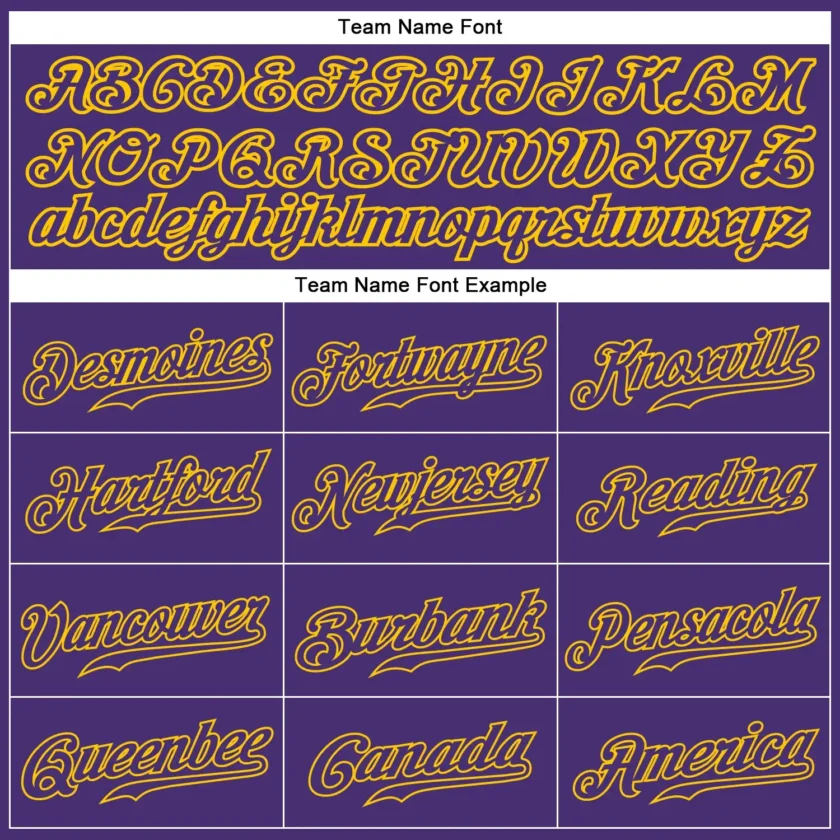 Custom Purple Baseball Jersey with Purple Gold 1