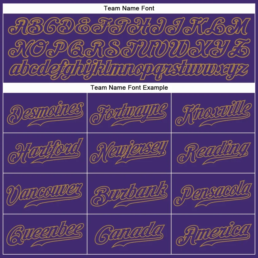 Custom Purple Baseball Jersey with Purple-Old Gold - Image 3