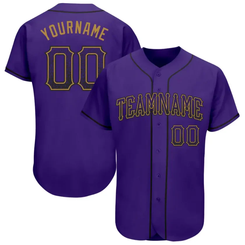 Custom Purple Drift Fashion Baseball Jersey with Purple Old Gold