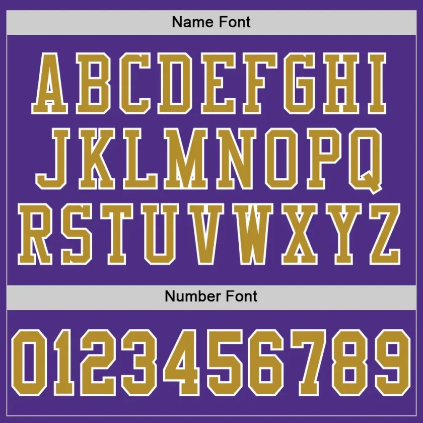 Custom Purple Mesh Football Jersey with Old Gold - Image 2