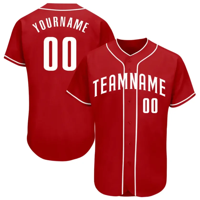Custom Red Baseball Jersey with White