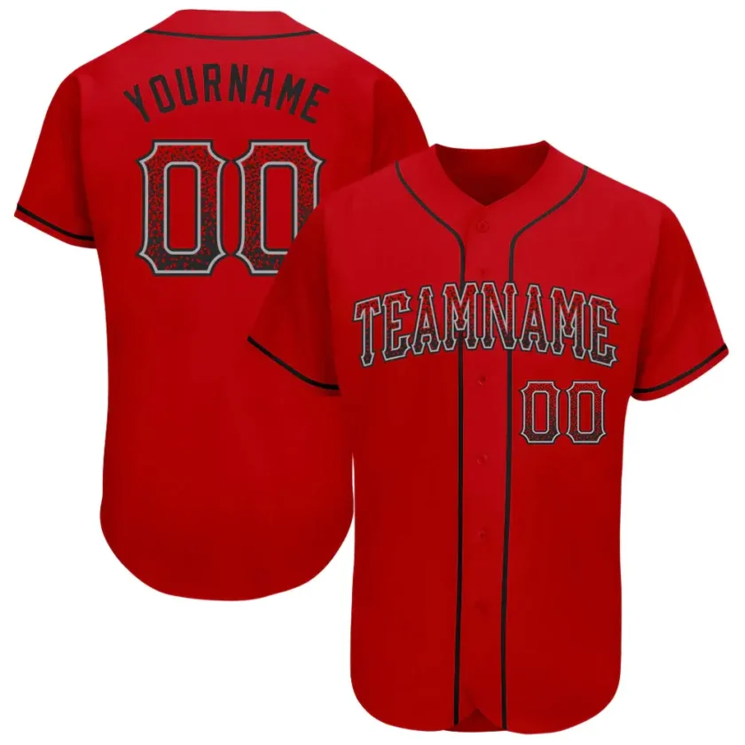 Custom Red Drift Fashion Baseball Jersey with Black Gray