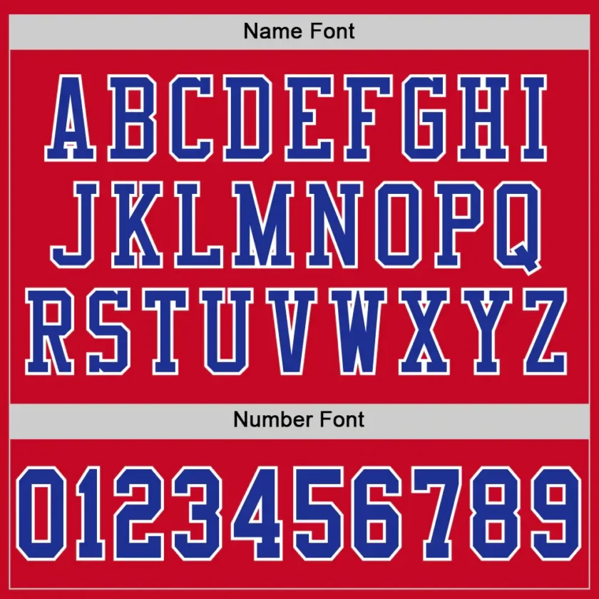 Custom Red Mesh Football Jersey with Royal - Image 3