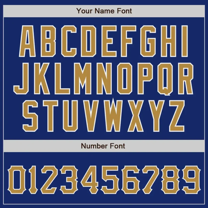 Custom Royal Baseball Jersey with Old Gold-White - Image 2