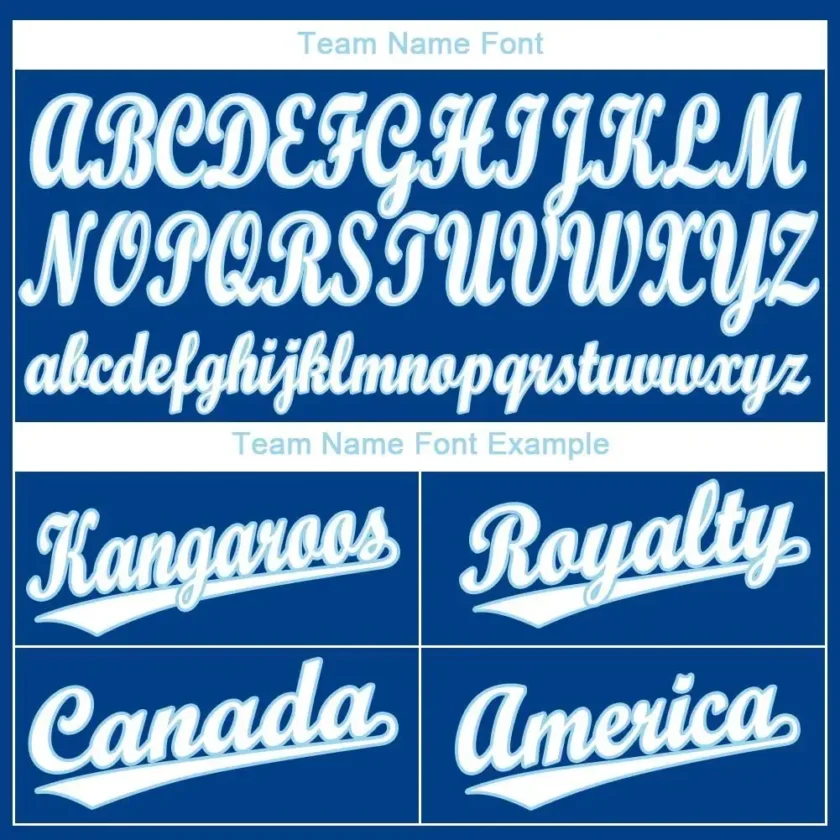 Custom Royal Baseball Jersey with White-Light Blue - Image 3